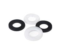 JINFEUGE 100Pcs M2 M2.5 M3/M4 M5 M6 M8 M10 M12 White/Black,Plastic Nylon Flat Washer Plain Spacer Insulation Gasket for Screw Bolt/Black/M4*9 * 1Mm
