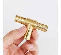JINFEUGE 1Pc Connector 3-25Mm Brass Splicer Pipe Fitting Hose Bar Gas Copper Barbed Coupler Connector Joint Coupler Adapter Tube Fittings/T/14Mm-14Mm Barb