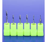 JINFEUGE 20Pcs 3.175 4 5 6 8 10 12Mm AAA Top Single Flute Spiral Cutter CNC Milling Cutter/3.175 * 28Mm