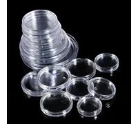 JINFEUGE 21/23/25/30/32/38/40/45Mm Coinning Capsules Storage Box Clear Plastic Coinning Casess Protector Coinning Capsules Storage 10-100Pcs/a