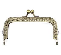 JINFEUGE Alumikiss Clasp 8.5/10.5/12.5/15/18/20.5Cm Rectangle Embossingy Metal Kiss Pursee Bronze Sewing Clasp/10.5Cm