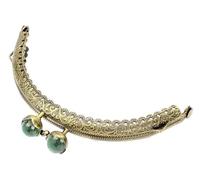 JINFEUGE Alumikiss Clasp，Alumikiss Clasp 10.5Cm Flash Gem Kiss Lock Clasp Bronze Metal Semicircle Embossing Lace Pursee/10.5Cm No.10