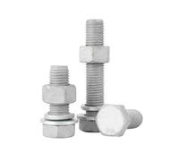 JINFEUGE Galvanized Carbon Steel External Hexagon Bolts,Nuts,Washers/2Pcs/M20*55Mm