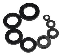 JINFEUGE Nylon Gasket Plastic Washer Insulated Plastic Round Flat Washer,M2/M2.5/M3/M4/M5/M6/M8/M10/M12/M14/M16/M18/M20/Black/M6*18 * 1.5-10Pcs
