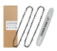 JINFFR 12" Chainsaw Guide Rail and Chain Combination - 3/8 LP Pitch 1/8" Gauge 45 Drive Links 12" Replacement Chain Low Kickback Resistance Fits Craftsman Echo