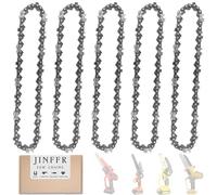 JINFFR 5 Pieces 6 Inch Chainsaw Chain, Replacement Chains for 6 Inch Cordless Electric Portable Mini Chainsaw, Chains Fit for 6" Mini Chainsaws -37 Drive Links