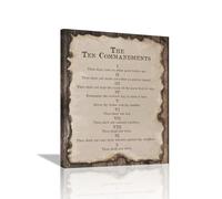 Ten Commandments Wall Art 10 Commandments Pictures Wall Decor Christian Painting Prints Bible Verse Framed Artwork Religious Canvas Home Decoration for Bedroom Living Room Office 12"x16"