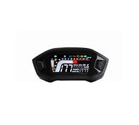 JINFOLI 12V Universal Motorcycle LCD Digital Speedometer Tachometer Fuel Level Gauge 13000RPM 2 And 4 Cylinder Types 24H Clock Motorcycle Speedometer(Gauge only)