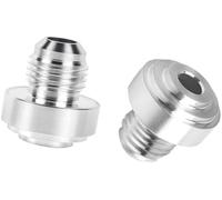 JINFOLI 2Pcs 8An Male Weld on Bung Fitting Aluminum Flare Weldable Fuel, for Tank Fittings 6 an Thread Connector Hose Adapter Oil Coolant Fluid Car Heater Pipe Connector(Black An6)