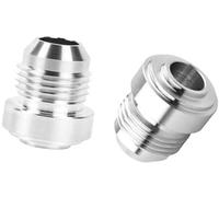 JINFOLI 2Pcs 8An Male Weld on Bung Fitting Aluminum Flare Weldable Fuel, for Tank Fittings 6 an Thread Connector Hose Adapter Oil Coolant Fluid Car Heater Pipe Connector(Black An8)