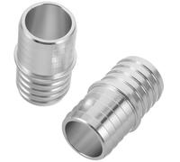 JINFOLI 2Pcs Radiator Adapter Hose Mend Connector Intercooler Fitting Car Coolant Coupler Fittings Aluminum Repair Silver Heater Pipe Connector