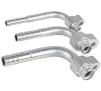 JINFOLI 3 Pack Aluminium Air Conditioning Adapter Connector Set, for R134a Systems Straight and Bend Pipe Joints Car Radiator Evaporator Heater Pipe Connector(Black Elbow Pipe)