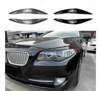 JINFOLI For 5 for Series 2011-2014 Car Eyelid Ont Headlight Eyebrow Cover Eye Lid Trim Sticker Gloss Black Abs Accessories, for Bmw, for F10 F11 headlight eyelid trim(Carbon Look)