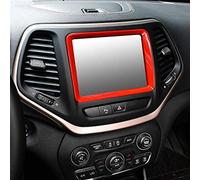 JINFOLI Red ABS Interior Car Navigation Cover Trim Frame Mouldings, for Jeep, Cherokee 2014 2015 2016 2017 2018 Interior Mouldings