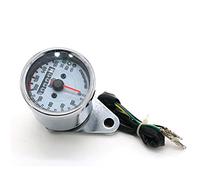 JINFOLI Universal Motorcycle Speedometer Odometer Gauge Dual Speed Meter With LCD Indicator Vintage Modification Accessory Motorcycle Speedometer(White)