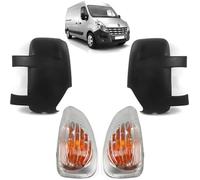 JINFOLI vehicle mirror cover trim Door Wing Mirror Cover Right Left Indicator Lamp Lens Set, for Opel, for Vauxhall Movano B Mk2, for Renault Master Mk3, for Nissan Nv400