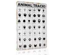 Jinfuteng Animal Tracks Signs Funny Hunting Decor Country Boy Gift for Camping, Cabin, Woods, Farm, Home Woodland, Bedroom Decor Wall Art Decor 8x12 Inch