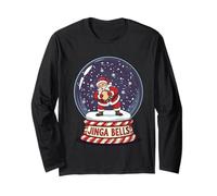Jinga Bells Santa Capoeira Christmas Snow Globe Art Batizado Long Sleeve T-Shirt