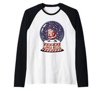 Jinga Bells Santa Capoeira Christmas Snow Globe Art Batizado Raglan Baseball Tee