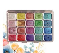 JINGAN 20 Colors Metallics Watercolour Paints | Travel Watercolor Set | Watercolour Paint Set | Glitter Solid Colors Watercolor Paint Palette | Art Paints Kit For Beginners Drawing