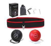 JINGAN Adjustable Headband Reflex Ball, Beginners Reflex Ball Headband Adjustable, Exercise Hand-Eye Coordination Boxing Balls for Bedroom, Living Room, Courtyard, Parks, Gym