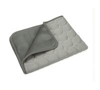 JINGBDO Cooling Mat For Pet The Ultimate Cooling Pet Mat Breathable Washable Summer Pad Dog Cat Self Cool Blanket For Kennel Crate And Bed Sleeping Ice Silk-Light Grey-S 50X40 Cm