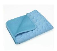 JINGBDO Cooling Mat For Pet The Ultimate Cooling Pet Mat Breathable Washable Summer Pad Dog Cat Self Cool Blanket For Kennel Crate And Bed Sleeping Ice Silk-Blue-M 62X50 Cm