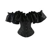 JINGBDO Corset Tops For Women Uk Off Shoulder Corset Blouse Bustiers Corsets Top Corset Belt Slimming Strap Corselet Shapewear Women-Black-Xxl