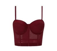 JINGBDO Corset Tops For Womenfishbone Bra Camisole Underwired Bra One Piece Top Back Tube Top Sexy Underwear Outer Corset-Burgundy-L 38/85C