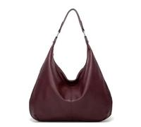 JINGBDO Handbags Luxury Design Women Tote Bag Large Capacity Leather Shoulder Bags-Burgundy-48-34Cm