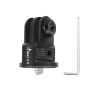 JINGCHEN Aluminum 1/4"-20 Tripod Mount Adapter for Action Cameras | Compatible with Insta360, DJI Pocket and GoPro cameras for tripods, selfie sticks, vlogging and travel (Black)