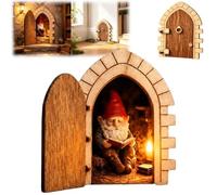 JINGCHEN0820 2027 New the Fairy Door That Opens - A Tiny Hidden World，1Pcs | Miniature Hidden Door With Hinged Opening Secret Door Ornament for Shelf Wall Fairy Garden Home Decoration