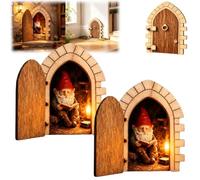 JINGCHEN0820 2027 New the Fairy Door That Opens - A Tiny Hidden World，2Pcs | Miniature Hidden Door With Hinged Opening Secret Door Ornament for Shelf Wall Fairy Garden Home Decoration