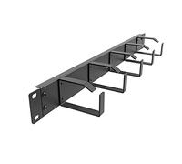 Jingchengmei 19-Inch 1U Metal Horizontal Rackmount Cable Manager with 5 D-Rings (1UCM5R440, Black)