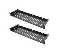 Jingchengmei 1U 19" Cantilever Rack Shelf Heavy Duty 6 inch Deep 2 PCS | For 19 Inch Network Equipment Rack and Cabinet- Universal Vented Server Rack Tray (6 inch 2pcs N)