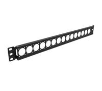 Jingchengmei 1U Hinged 16 D-Series XLR HDMI Audio Blank Rack Mount Panel | Metal Punch-Out Component Connectors Blank Panel for 19 inches Sound, AV, Computer Equipment Rack or Studio