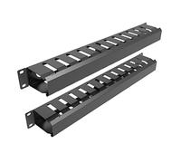 Jingchengmei 2 Pack of All Metal 1U Cable Management Horizontal Rack Mount Cable Manager with 12 Big Finger Slots for 19-inch Server Rack or Cabinet