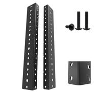 Jingchengmei 26,7 cm 6U Steel Rack Rail Set (2 Pcs) with Screws (6U, Black)