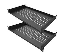 Jingchengmei (2er-Pack) 1 HE 19 Universal Cantilever Fachboden für Server Rack/Schrank bis 44-10-Zoll - Belüfteter Fachboden für Serverschrank 25cm Tief