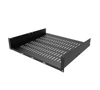 Jingchengmei 2U 16" Server Rack Shelf for 19-inch Network Rack or Cabinet | Universal Vented Rack Mount Cantilever Tray -16 Inch Deep for Server, IT & Sound Equipment Black (2U16InD)