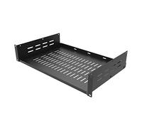 Jingchengmei 2U 19-Inch Universal Vented Rack Mount Cantilever Server Rack Shelf-12 Inch Deep-Disassembled Black (2U12InD)