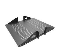 Jingchengmei 2U Cantilever Server Shelf Rack Mount-19 Inch 2 Piece Set Center Weighted for AV/Data Equipment Enclosure (2U2PC10V, Black)