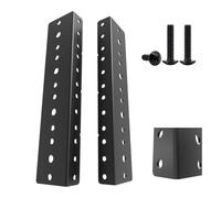 Jingchengmei 4U Steel Vertical Rack Rail Pair with Hardware (4U, Black)