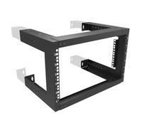 Jingchengmei 6U Wall Mount Open Frame Rack-19 Inch Server Equipment Rack - Adjustable Depth 13-18 Inches 2 Post Open Frame Cabinet- Black (6U13-18InD)