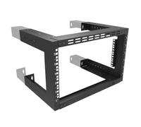 JINGCHENGMEI 6U Wall Mount Rack- 19 Inch Vented Server Rack Open Frame Bracket for AV, IT, Networking Equipments 13"-18" Adjustable Depth Black (6UVented)