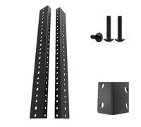 Jingchengmei 8U Rack Rail Kit with Hardware - 2 Pieces (8U, Black)