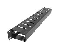 JINGCHENGMEI All Metal 1U 19 Inch Server Rack Wire Management System-Horizontal Rack Mount 12 Larger Slots Cable Manager (AHMMA1U12S, Black)