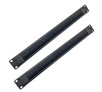 JINGCHENGMEI JCM-19NAJingchengmei 2 Pack 1U Cable Manager Panel with Brush Server Rack Wire Management System for Cable Entry for 19in Rack,Black