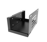 JINGCHENGMEI Wall Mount CPU Holder with Safety Straps- Metal Computer Tower Mounting Bracket for Desktop PC, Adjustable Width 4.8in to 8.3in, Black