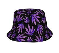 Jingclor Unisex Bucket Hat Purple mariguana Leaves Weed Casual Summer Travel Outdoor Sun Fisherman Hats Sunshade Fisherman's Beach Cap for Men Women
